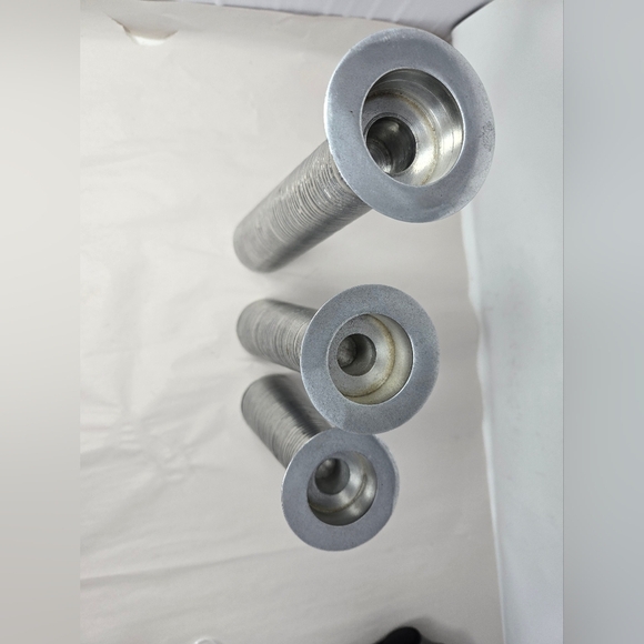 Dansk Danish Modern Mid Century MCM Silver Tone Candle Holders Set of 3 - Picture 4 of 5